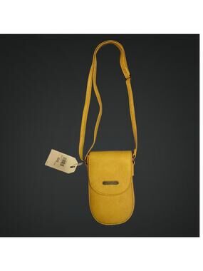 Womens Multisac Small Yellow Crossbody Bag with Snap Closure